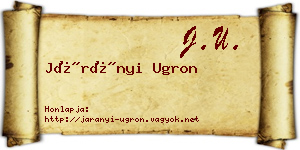 Járányi Ugron névjegykártya